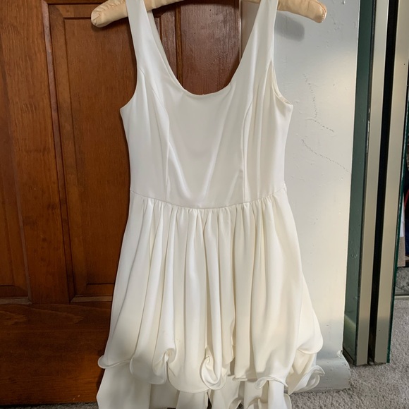 White Ruffled Mini Dress - Picture 4 of 6